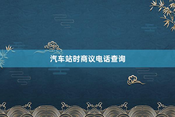 汽车站时商议电话查询