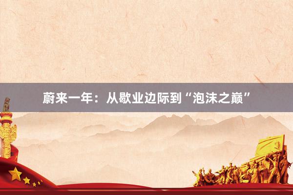 蔚来一年：从歇业边际到“泡沫之巅”